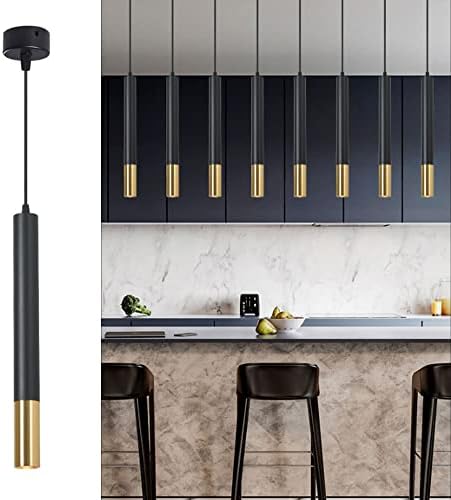 KlkrzJwy Creative Cylindrical Modern Hanging Light Cafe Aluminum Ceiling Pendant Lamp Restaurant Office Drop Light Bedside Simple LED Pendant Light Surface Mounted Long Tube Pendant Lighting Fixture