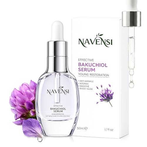 Navensi Bakuchiol Face Serum 50ml | Natural Retinol Alternative Sensitive Skin | Hyaluronic Acid...