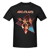 Dire Music Straits T-Shirt Youth & Adult Man Short-Sleeve T-Shirts,Round Neck Tops Stylish T-Shirt Sport Cool Custom Tees Clothing Medium Black