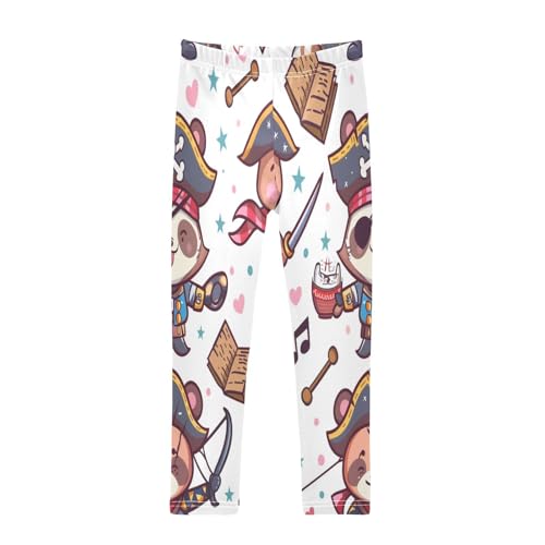 Bolaz Toddler Girls Leggings Printed Yoga Pants Leggings Pirate Bear for Kids