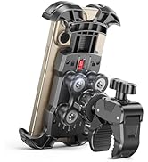 WOCBUY Bike Phone Mount, [Vibration Damper] [Tool-Free] Motorcycle Phone Mount, [Silicone Cushion...