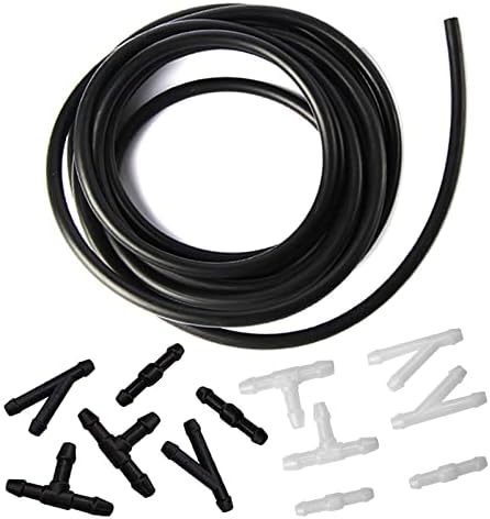 Windshield Washer Hose Kit - 4 Meter Universal Washer Fluid Hose with 12 Pcs Hose Connectors, Suitable for Most Windshield Washer Nozzle Installation, Connect Car Water Pump and Nozzles