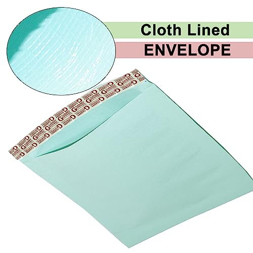 Image of Shuban A4 Size Thick Gummed Seal-Designed Paper Envelopes for Secure Mailing, 50 Pieces, Green,12x10 Inches