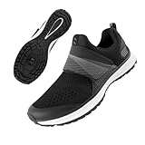 liekick Men's Cycling Shoes Compatible with 2-Bolt SPD Cleats, Comfortable Walkable Road Bike Shoes for Indoor & Outdoor Cycling Black