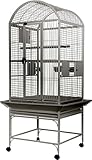 Ideal for: Cockatiels, Conures and Parakeets Exterior Dimensions: 24"x22"x61" Interior Height: 39" Includes: 3 swing out feeder doors & additional breeder box door, 3 stainless steel feeder cups & 2 perches, removable seed catcher 304 Grade Stainless...