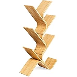 Estanteria Forma Arbol Navaris Librería en Forma de árbol - Estantería de bambú con 6X Estante para Libros CD DVD - Librería Vertical para salón - 108 x 59 x 20 CM