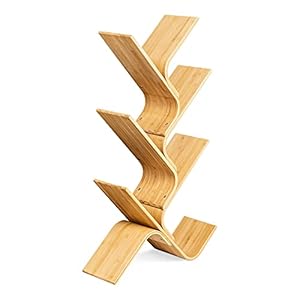 Navaris Bibliothèque en Forme d’arbre – Étagère en Bambou à 6 Niveaux pour Livres 108 x 59 x 20 cm – Rangement décoratif pour Enfant Adulte
