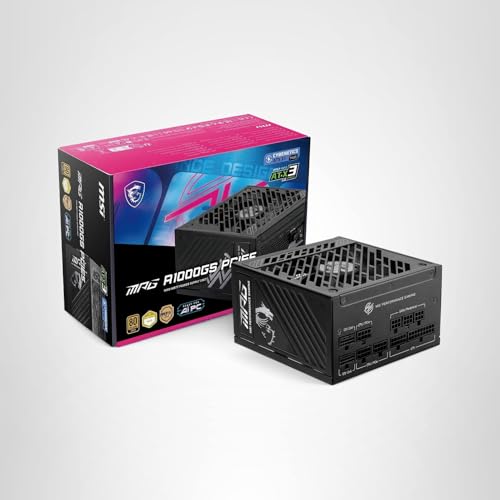 MSI MPG A1000GS PCIE5 ATX 3.1 - Alimentatore da gioco modulare completo - Certificato 80 Plus Gold 1000 W - Condensatori 100% giapponesi da 105 °C - Alimentatore ATX - Alimentatore - Immagine 7