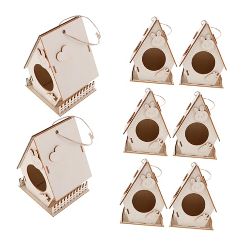 HONITANO 8 Kit di Casette per Uccelli in Legno da Dipingere per Casette in Legno Te con Superficie Liscia Attività Educative e Ricreative per Famiglie per Interni ed Esterni