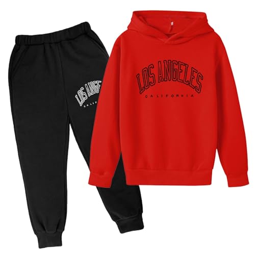 Kids Girls Hoodie and Sweatpants Set Outfits 2 Piece with Hood Sets Fall Children Los Angeles California Graphic 2025