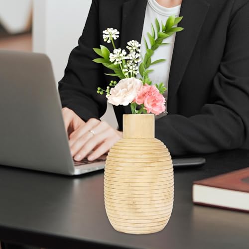 Jarrón de madera para contenedor de plantas y centros de mesa de comedor 3