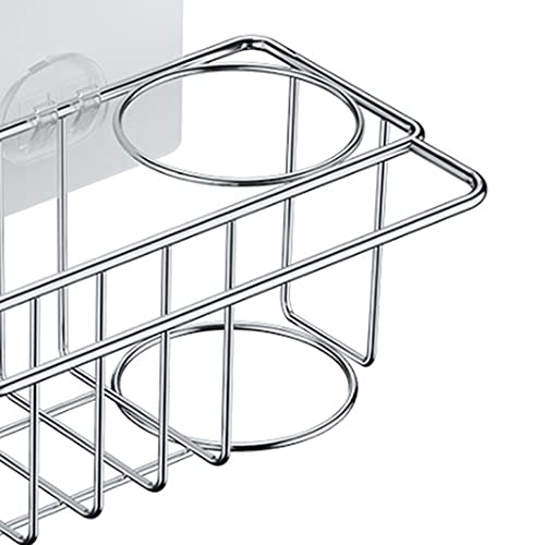 3 in 1 Soporte para Esponja de Fregadero, Organizador para Fregadero de Cocina, Soporte Adhesivo para Cepillo, Acero Inoxidable a Prueba de Óxido, Organizador para Fregadero de Cocina y Baño sin Perforación para Colocar Esponjas, Jabones y Cepillos miniatura 5