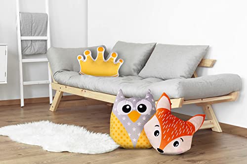 Ferocity Samt Kissen für das Kinderzimmer 40 cm Groß; Deko für Kinder Motiv Bunter Donut [091]