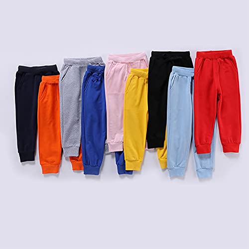 Kids Jogger Sweatpants Comfortable Cotton Pull-On Pants with Elastic Waist Solid Color Fleece Lined for Toddler & Youth4