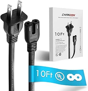 [UL Listed] Chanzon 2 Prong Non Polarized 10 ft AC Power Cord