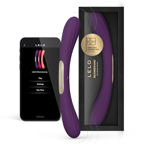 LELO BOOMERANG Vibromasseur pour Couple à Double Extrémité avec Application Bluetooth et 10 Modes de Plaisir, Sextoy Couple, Purple