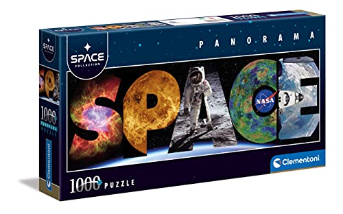 Clementoni Panorama Space Collection Adulte 1000 pièces, panoramique, Espace, planète-fabriqué en Italie, Puzzle, 39638, Multicolore