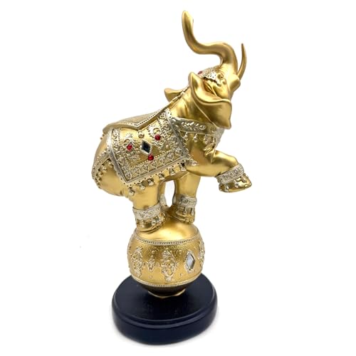 Estatua de Elefante Dorado de Resina para Decoración miniatura 2
