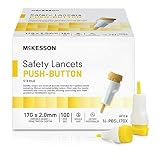 McKesson Lancets for Diabetes Testing [100 Count] Lancing Device for Blood and Glucose Test, 17G x 2.0 mm, Push Button Activation, Sterile, Single Use