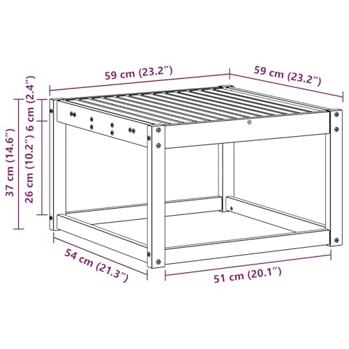 Mesa de madera para terraza resistente a la intemperie de 59x59 cm 7