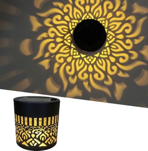 Upgrade Decorative Solar Mandala Lights 2026 New Waterproof Metal Solar Powered Outdoor Deck Step Wall Lights Mandala Theme LED Fence Light for Garden Post Patio Backyard Yard Decor