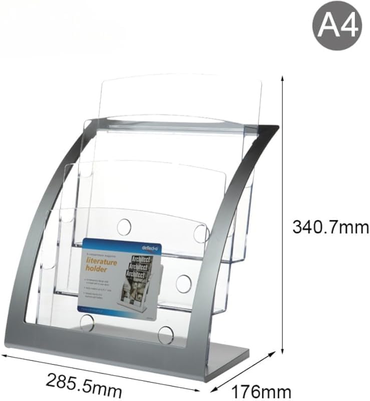 Rutexcチラシボックス カタログホルダー スタンド ポストカードホルダー デスクトップ収納 Sサイズ 内幅11cm オフィス 収