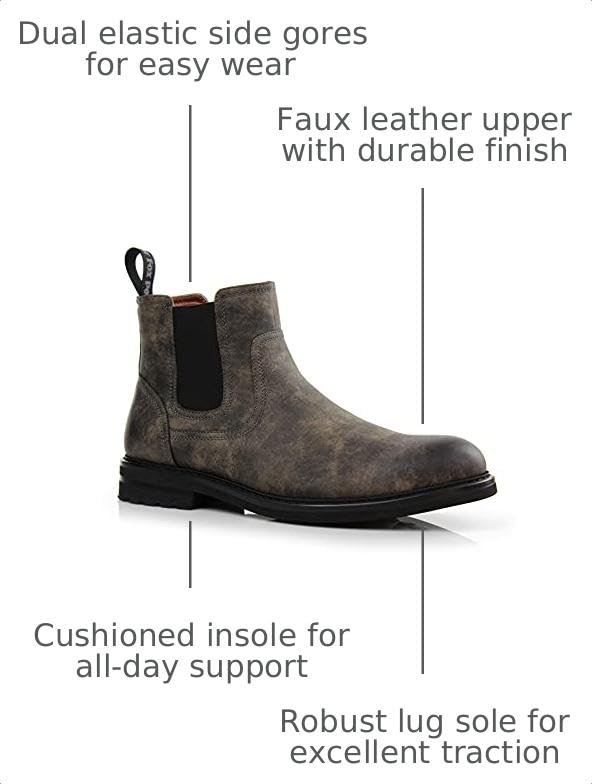 Image of Polar Fox Men's Classic High-Top Chelsea Boot | Stylish Slip-On Ankle Boot for Dress, Casual & Formal Wear