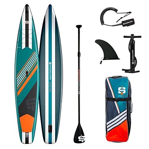 Stand up Paddle Gonflable Race 12'6 28'' 6'' (381 x 71 x 15 cm) con pagaie, Leash, bomba y bolsa de transporte
