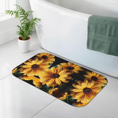 Alfombrilla de ducha de diatomeas 50x80 cm con diseño de girasol 2