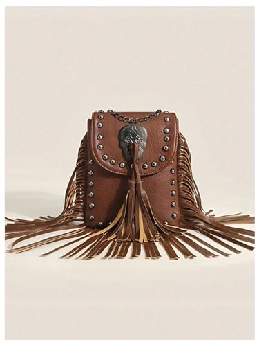 Image of Verdusa Women's Western Country Cowgirl Bag Fringe Crossbody Bags Boho Tassel Messenger Bags Casual Purses
