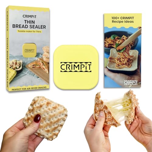 The CRIMPiT for Thins - Make toasted snacks in minutes. Designed especially to work with low calorie Thin bread. Made In UK. (With Recipe Book)