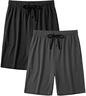 EPOPLAR Bamboo Viscose Mens Sleep Shorts - Moisture Wicking Ultra Soft Cooling Cotton Pajama Pants f...