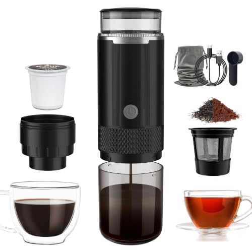 Portable Coffee Maker, Cordless Battery K-Cup Brewer for Camping, 6oz Cup