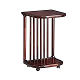 JHFSDFHKV Mobile Snack Table Bed Side Table,Ugyen Wood Side Table,Laptop Sofa Couch Coffee End Tables,for Living Room(Color:Brown,Size:14.9614.1720.47in)