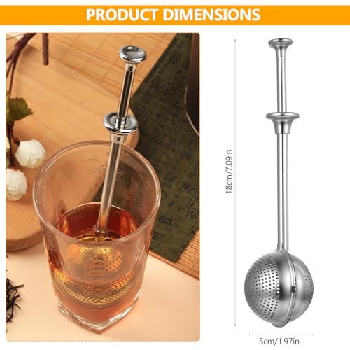 Miniatura 2 de 2 Pcs Bola Infusionadora De Té, Coladores Te De Bola Con Mango Telescópico, Pinzas Filtro Infusiones Acero Inoxidable, Colador Infusiones Para Tés Sueltos, Infusor De Té, Especias, Azúcar