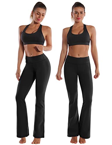 Bubblelime 29"/31"/33"/35" 4 Styles Women's Bootcut Yoga Pants Tummy Control - Basic Bootleg_Black Xs_29" Inseam #TOP1