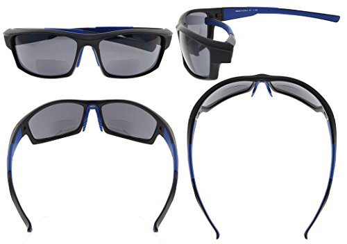 Image of Eyekepper Bifocal Sunglasses for Women Men, Rectangular Frame | Outdoor Sports Bifocal Reading Sunglass, with Readers Built in, Mens Tinted Sun Reader Bifocals, Ladies Cheater,Wrap Half Rim