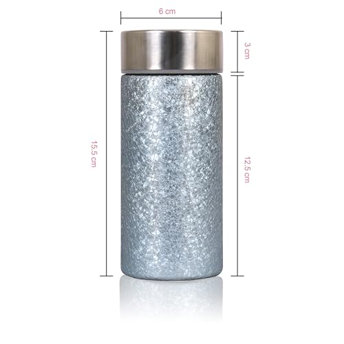 Image of Titanium Water Cup with Lid, Leakproof & Lightweight Portable Bottle, Durable Metal Drink Container for Office Travel Home, Reusable Teacup for Daily Use (Titanium Blue, 350 ML)