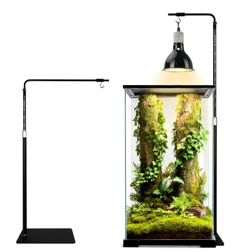 waazoorep Reptile Heat Lamp Stand 27inch-67inch with 360°Adjustable Swing...