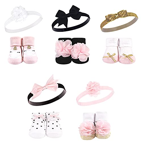 Image of Hudson Baby Girl's Headband and Socks Giftset