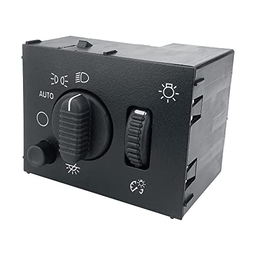 Headlight Switch - Compatible with Chevy Silverado Suburban Tahoe Avalanche GMC Sierra Yukon Cadillac Escalade Headlamp Dimmer Switch Replace# 19381535, 15176678, 15194803