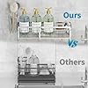 Aurblozen Extra Large Extendable Sponge Holder for Kitchen Sink, Rustproof Sink Caddy Organizer with High Brush Holder, Dish Soap Dispenser Organizers and Storage (Stainless Steel) #2