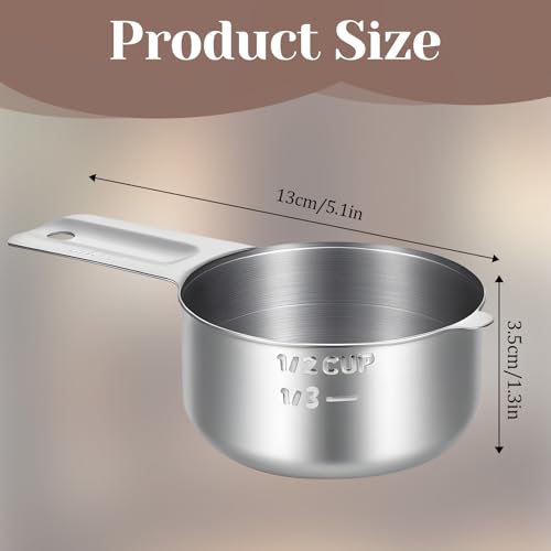 Vaso medidor 1/2 taza acero inoxidable 120 ml miniatura 2
