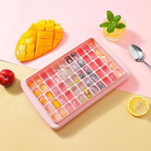 Bandeja de cubitos de plástico Luxshiny con tapa rosa miniatura 4