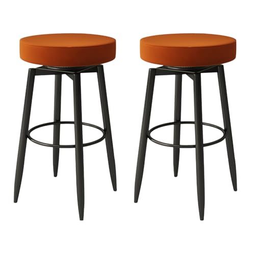 Tabourets de bar pivotants en cuir PU et chaises de pub noires lot de 2 pour salle à manger