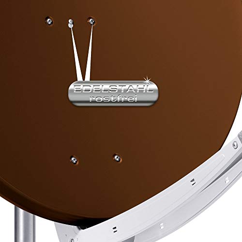 Fuba DAA 850 B braun Aluminium Satellitenschüssel 85 cm - Sat-Antenne/Sat-Spiegel mit Doppeltragarm, LNB-Halterung aus Alu Druckguss - 2