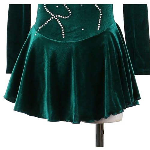 Vestido Feminino De Patinação Artística, Adulto, Mangas Compridas, Performance De Competição, Veludo