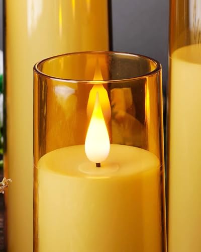 Image of Homesake 3 Pcs LED Tea Light Candles | Flameless, Smokeless, Unscented | Piller Candles for Home Decor, Diwali Decoration for Home Lights, Led Candle for Decoration Balcony & Festive Decor & Gift,