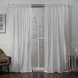 Exclusive Home Curtains, Velvet PP Pinch Pleat Curtain Panel, 27x96, Winter White