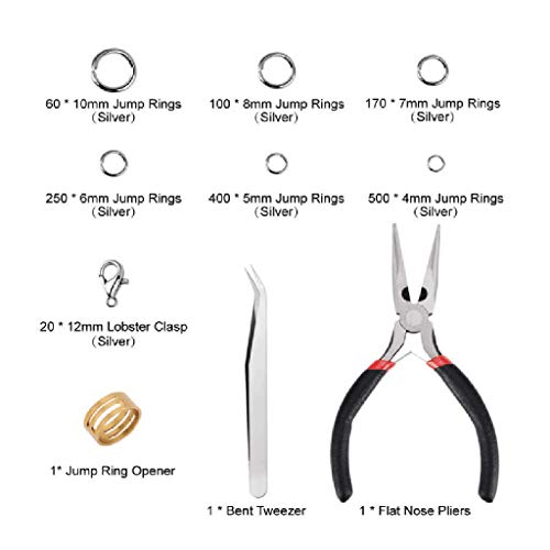 gazechimp Kit De Apreciação De Jóias Fechos De Lagosta Anéis De Salto Alicate DIY Fazer Jóias